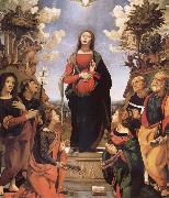 The Immaculada Concepcion and six holy Century XVI I Piero di Cosimo